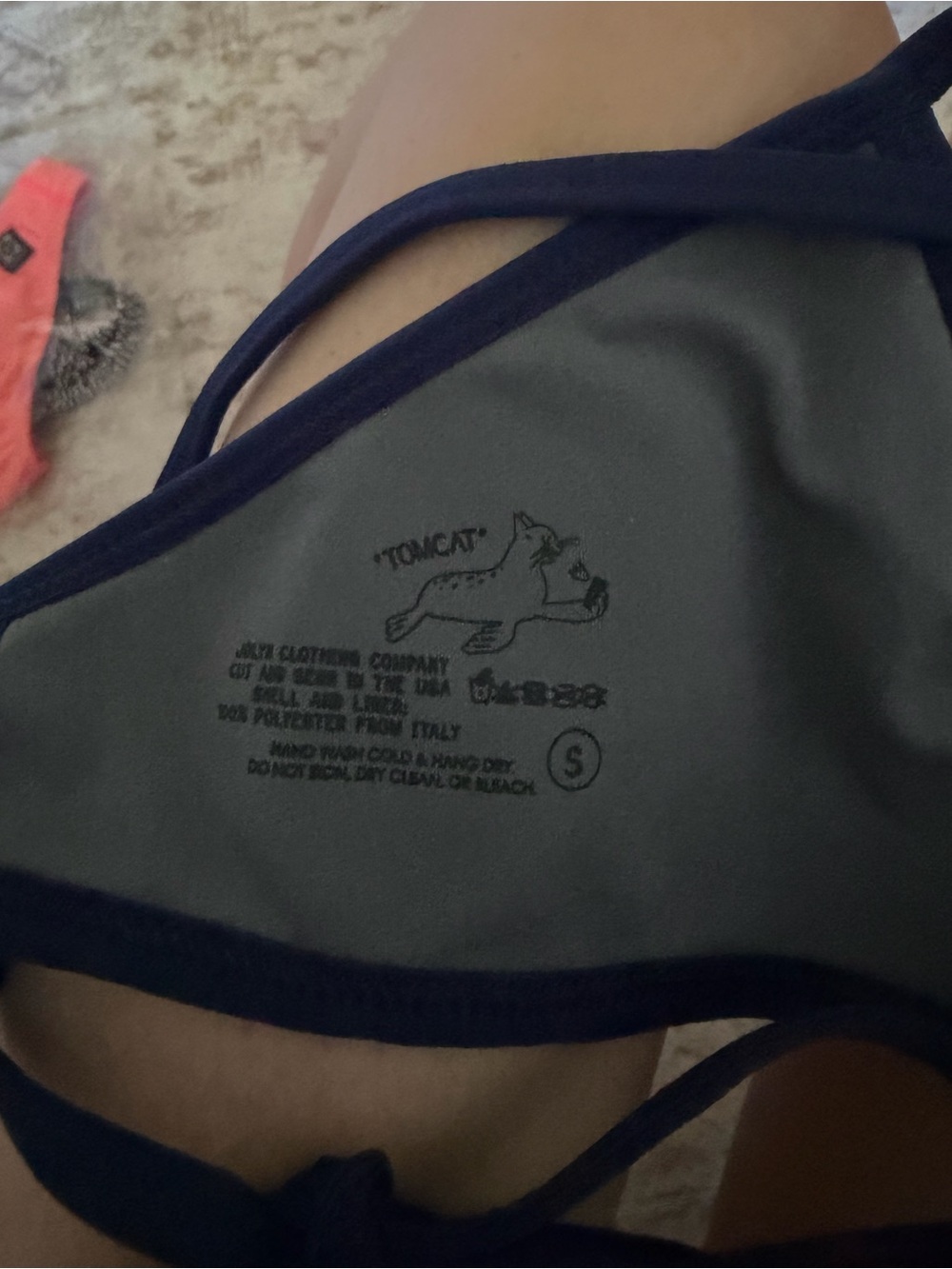 Jolyn Tomcat Solid Bikini Top S Navy Blue - Picture 5 of 6